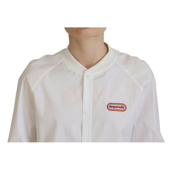 Dsquared² White Cotton Button Down Long Sleeves Crewneck Women's Top (Pre-Owned) - Picture 4 of 4